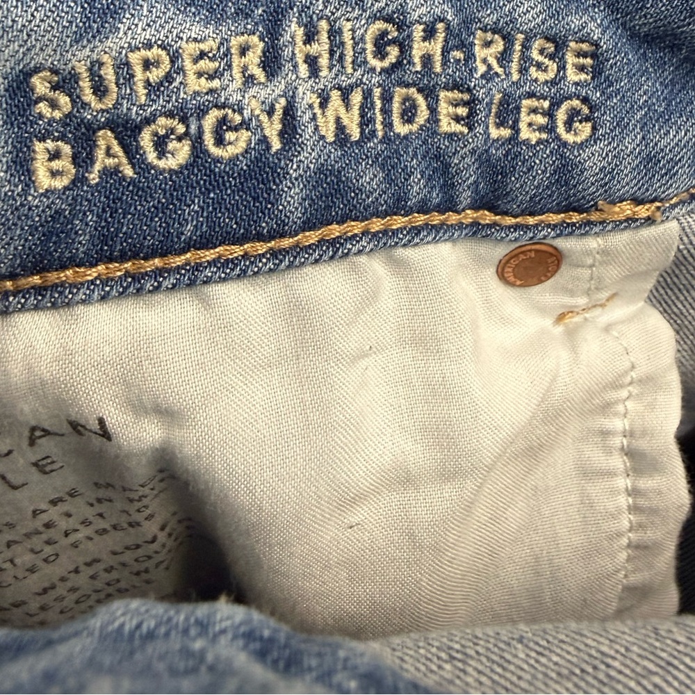 American Eagle Curvy Super High Rise Baggy Wide Leg Dreamy Drape Jeans Tall XL - Picture 5 of 10